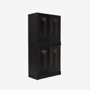 Black Averi Modular Cabinet Stacked 2 Piece Set