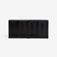 Averi Black Modular Cabinet 2 pieces, front view side by side 