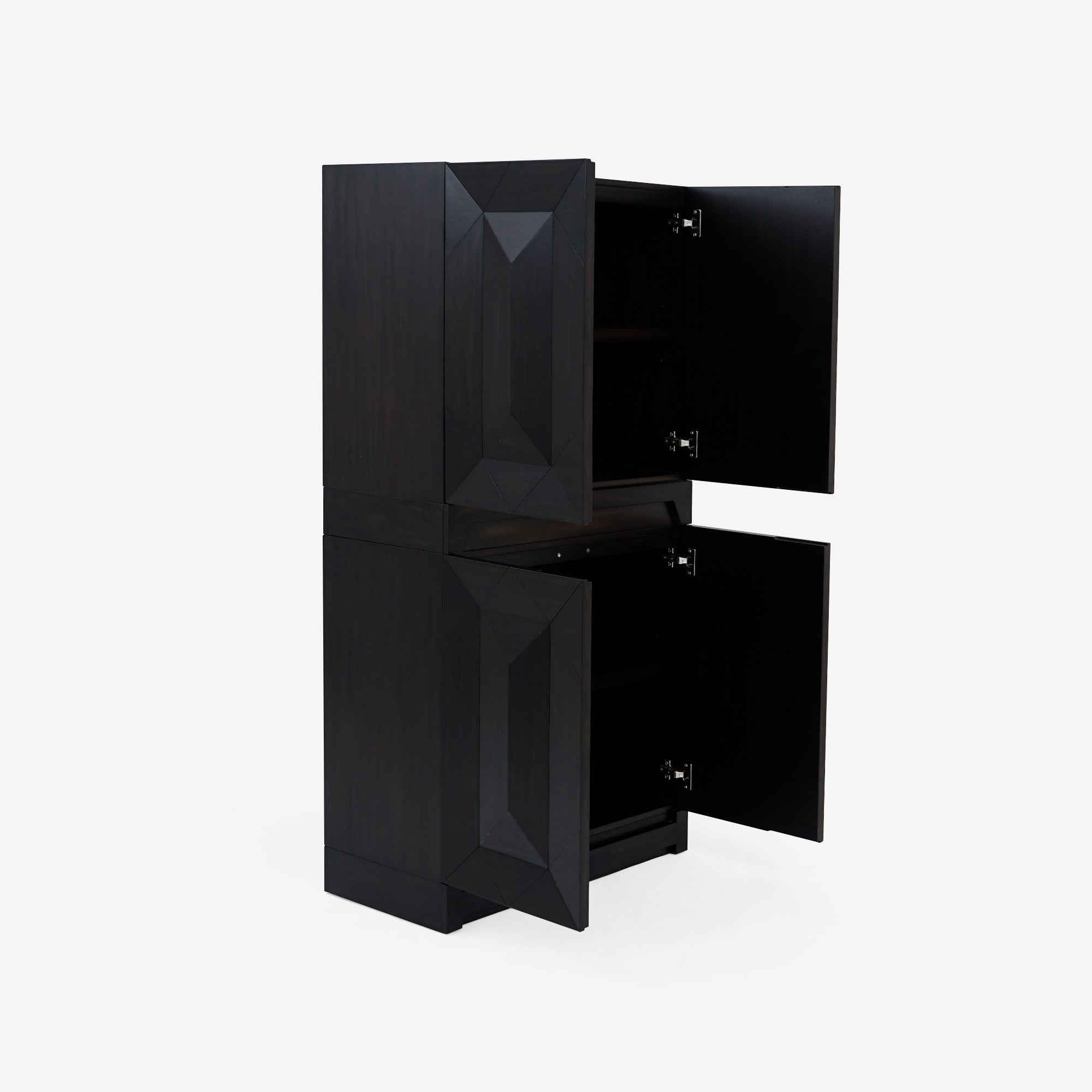 Averi Black Modular Cabinet with open doors