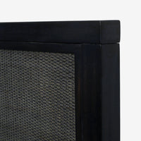 Black Kalana Queen Rattan Bed Detail headboard