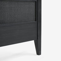 Closed up leg of Black Kalana Queen Rattan Bed
