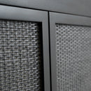 Close-up of Black Kalana Queen Rattan Bed detail footboard