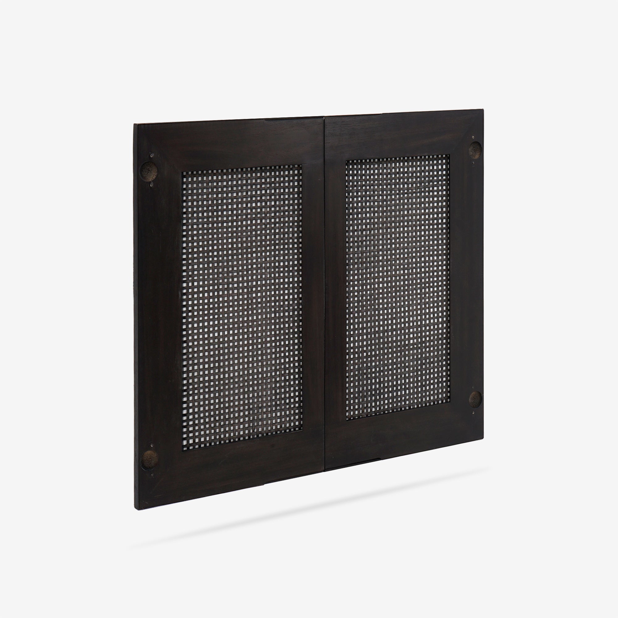 Black Liora 31.5 Rattan Modular Cabinet Doors rear view 