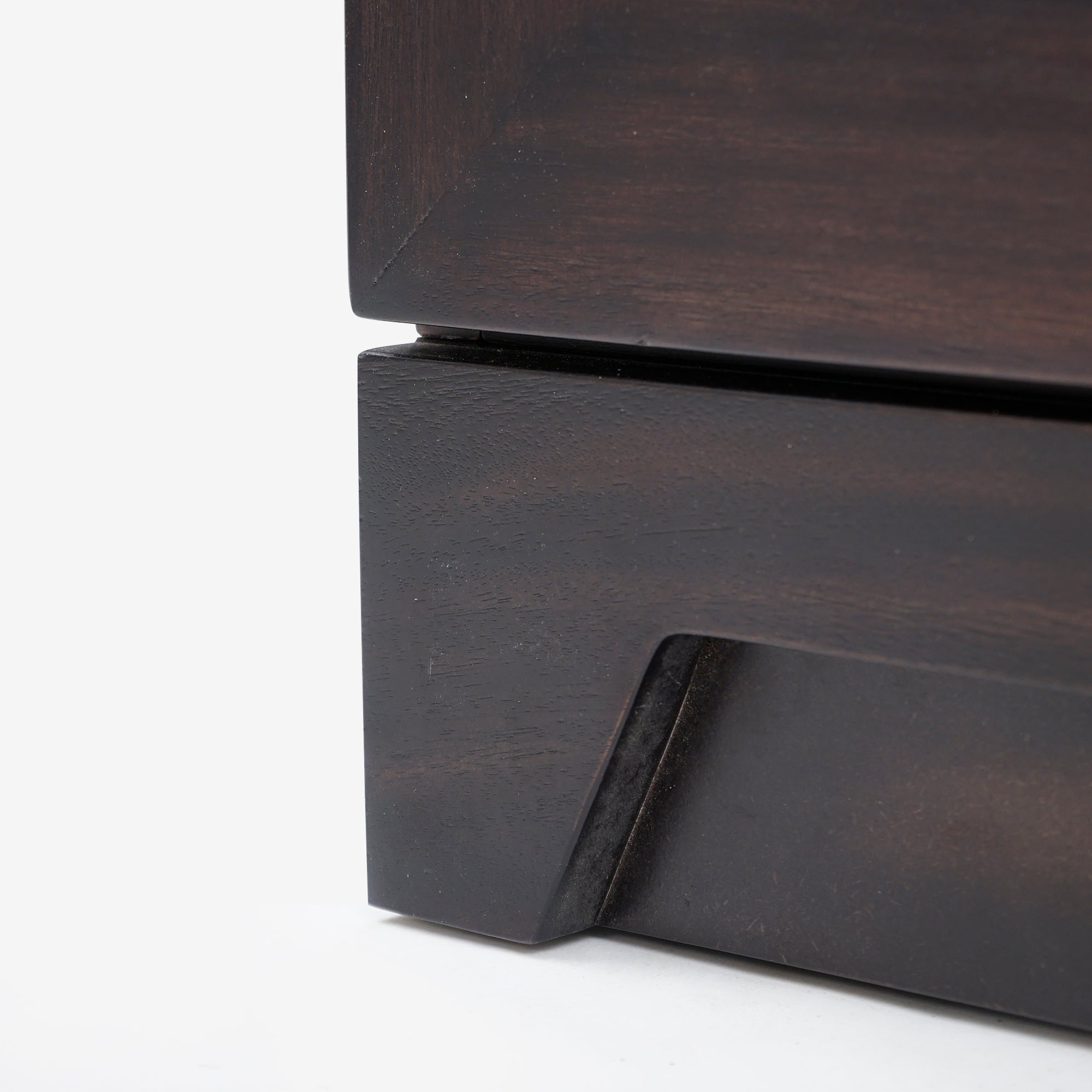 Close-up of leg  Black Liora 31.5 Rattan Modular Cabinet