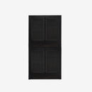 Front view set of 2 Black Liora 31.5 Rattan Modular Cabinet 