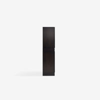 Side view set of 2 Black Liora 31.5 Rattan Modular Cabinet