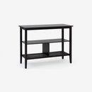 Angled View Black Liora 41 Rattan Console Table 