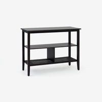 Angled View Black Liora 41 Rattan Console Table 