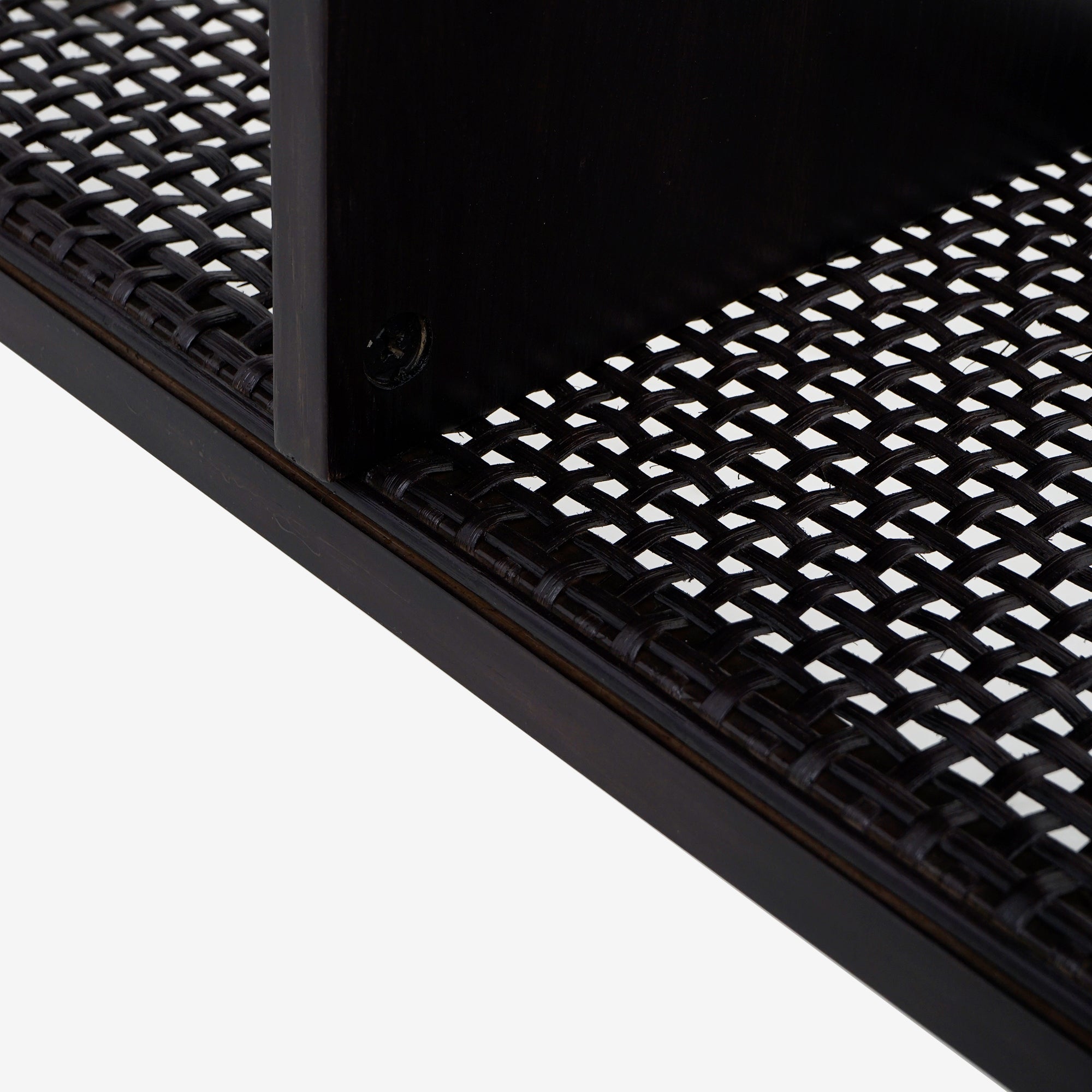 Detail Shelf Black Liora 41 Rattan Console Table 