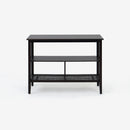 Front VIew Black Liora 41 Rattan Console Table 