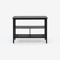 Front VIew Black Liora 41 Rattan Console Table 