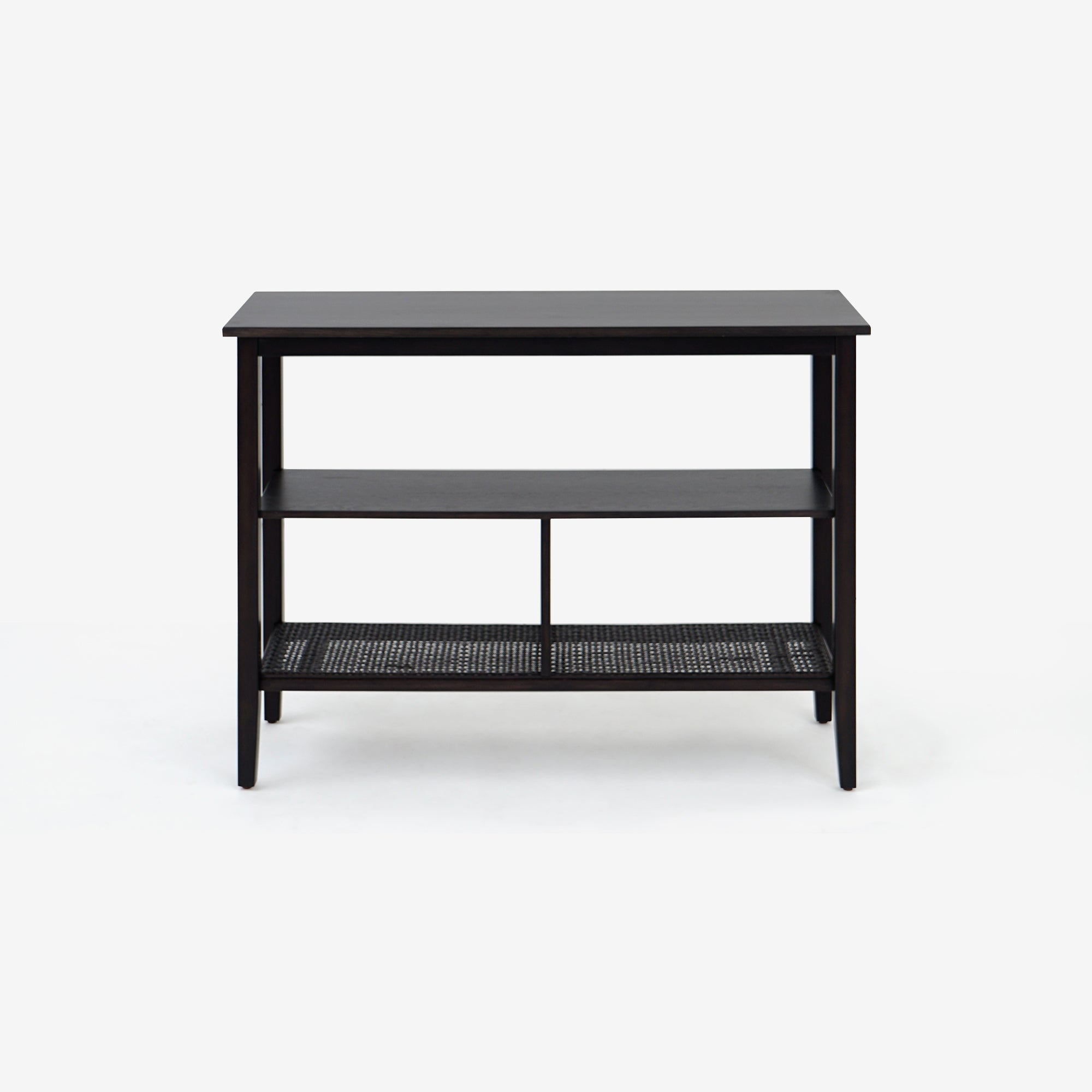 Front VIew Black Liora 41 Rattan Console Table 