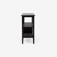 Side View Black Liora 41 Rattan Console Table 