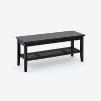 Angled VIew Black Liora 45 Rattan Bench