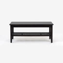Front View Black Liora 45 Rattan Bench