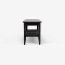 Side View Black Liora 45 Rattan Bench