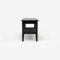 Side View Black Liora 45 Rattan Bench