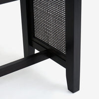 Detail Leg Black Liora 72 x 30 Rattan Dining Table
