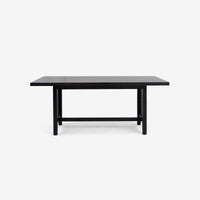 Front View Black Liora 72 x 30 Rattan Dining Table