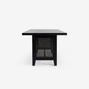 Side View Black Liora 72 x 30 Rattan Dining Table