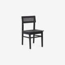 Angled View Black Liora Rattan Dining Chair Set