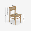 Detail Dimension Black Liora Rattan Dining Chair Set