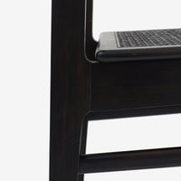 Detail Side Black Liora Rattan Dining Chair Set