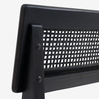 Detail backrest Black Liora Rattan Dining Chair Set