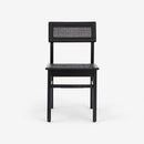 Front View Black Liora Rattan Dining Chair Set