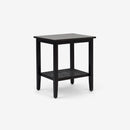 Angled View Black Liora Rectangular Rattan Accent Table 