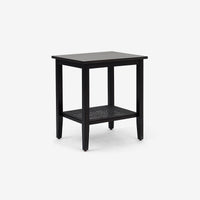 Angled View Black Liora Rectangular Rattan Accent Table 