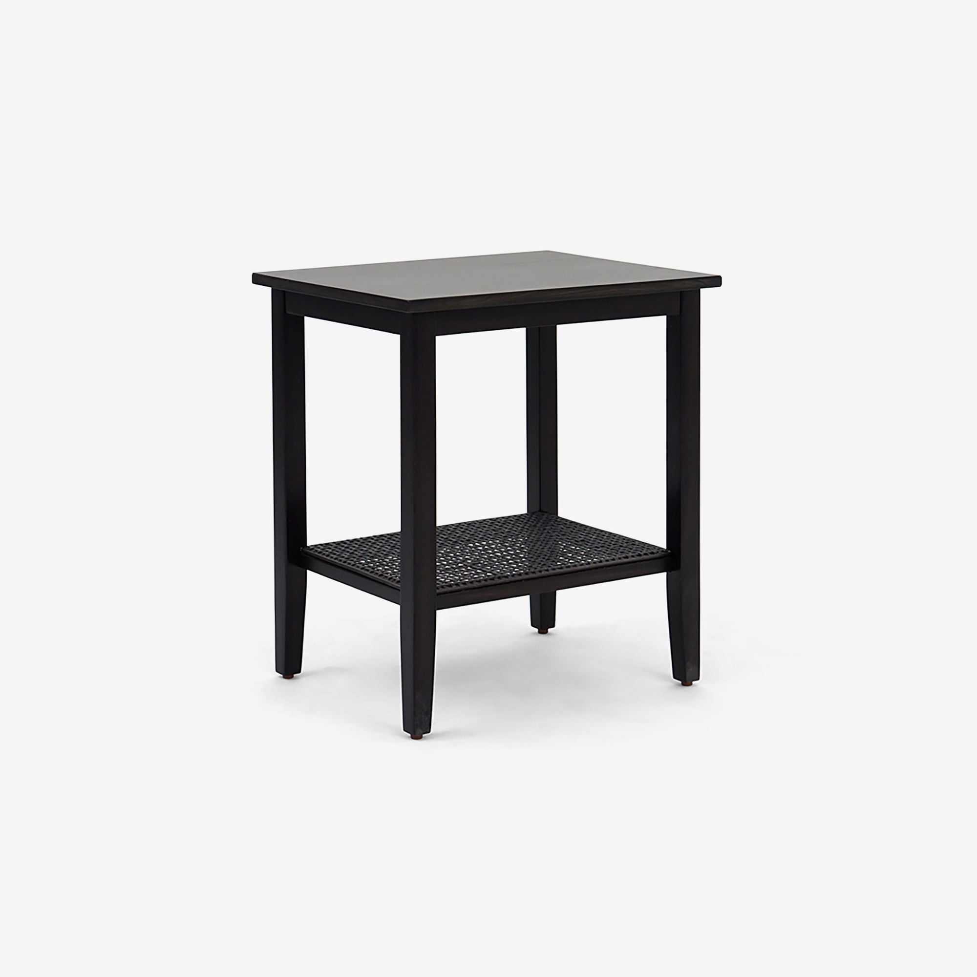 Liora - Rectangular Rattan Accent Table, Black