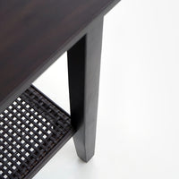 Detail Leg Black Liora Rectangular Rattan Accent Table 