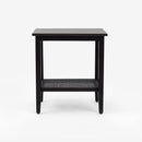 Front View Black Liora Rectangular Rattan Accent Table 
