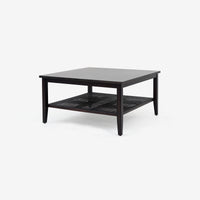 Angled View Black Liora Square Rattan Coffee Table