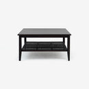 Side View Black Liora Square Rattan Coffee Table