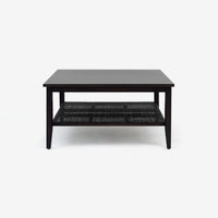 Side View Black Liora Square Rattan Coffee Table