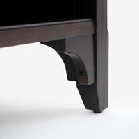 Detail Leg Black Lurian 1 Drawer Rattan Nightstand