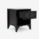 Door Opened Black Lurian 1 Drawer Rattan Nightstand