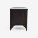 Side View Black Lurian 1 Drawer Rattan Nightstand