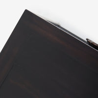 Top View Black Lurian 3 Drawer Rattan Dresser