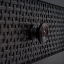 Detail Front Black Lurian 6 Drawer Rattan Dresser