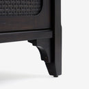 Detail Leg Black Lurian 6 Drawer Rattan Dresser