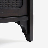 Detail Leg Black Lurian 6 Drawer Rattan Dresser