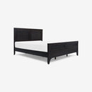 Angled View Black Lurian Queen Rattan Bed