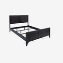 Angled View Black Lurian Queen Rattan Bed