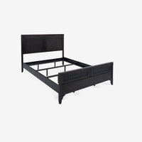 Angled View Black Lurian Queen Rattan Bed