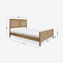 Detail Dimension Black Lurian Queen Rattan Bed