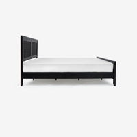 Side View Black Lurian Queen Rattan Bed