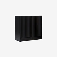 Angled View Black Mira 31.5 Scalloped Modular Cabinet